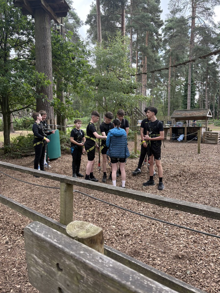 Group 2 having their safety talk at Go Ape! They can't wait to get up in the trees! #streetlyofferday3