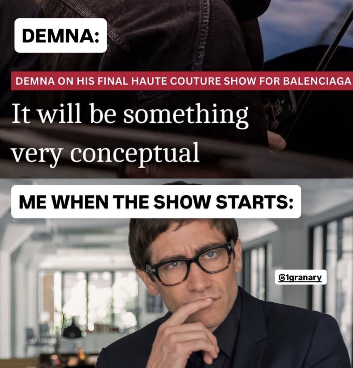 1Granary's tweet photo. Demna's last Balenciaga Couture show is about the start! https://t.co/6nnFW6hkgi