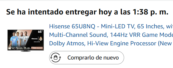 Dice Seur que ha intentado entregar mi paquete dentro de hora y media