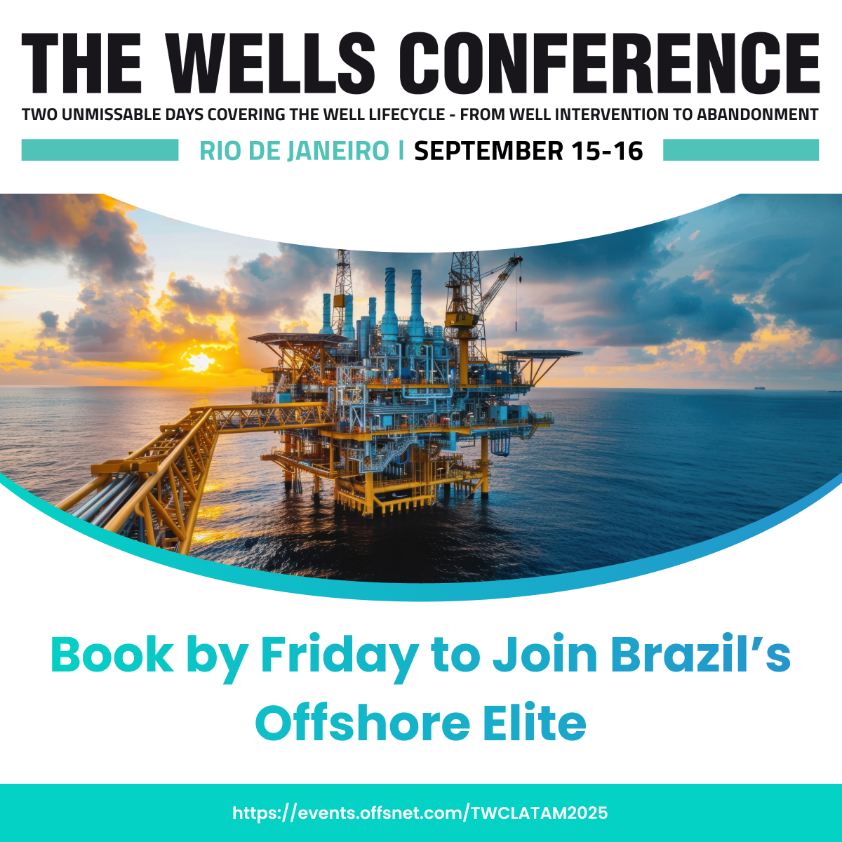 OffshoreNetwork's tweet image. Early access to TWC LATAM 2025 ends Friday, 11 July!

Last chance to:
✅ Book early rates
✅ Lock sponsor/speaker slots
✅ Meet Petrobras, PRIO, BW Energy &amp;amp; Equinor

15–16 Sept | Rio
Secure your spot now: zurl.co/kRyug

#OilAndGasEvents #BrazilEnergy #OffshoreNetworking