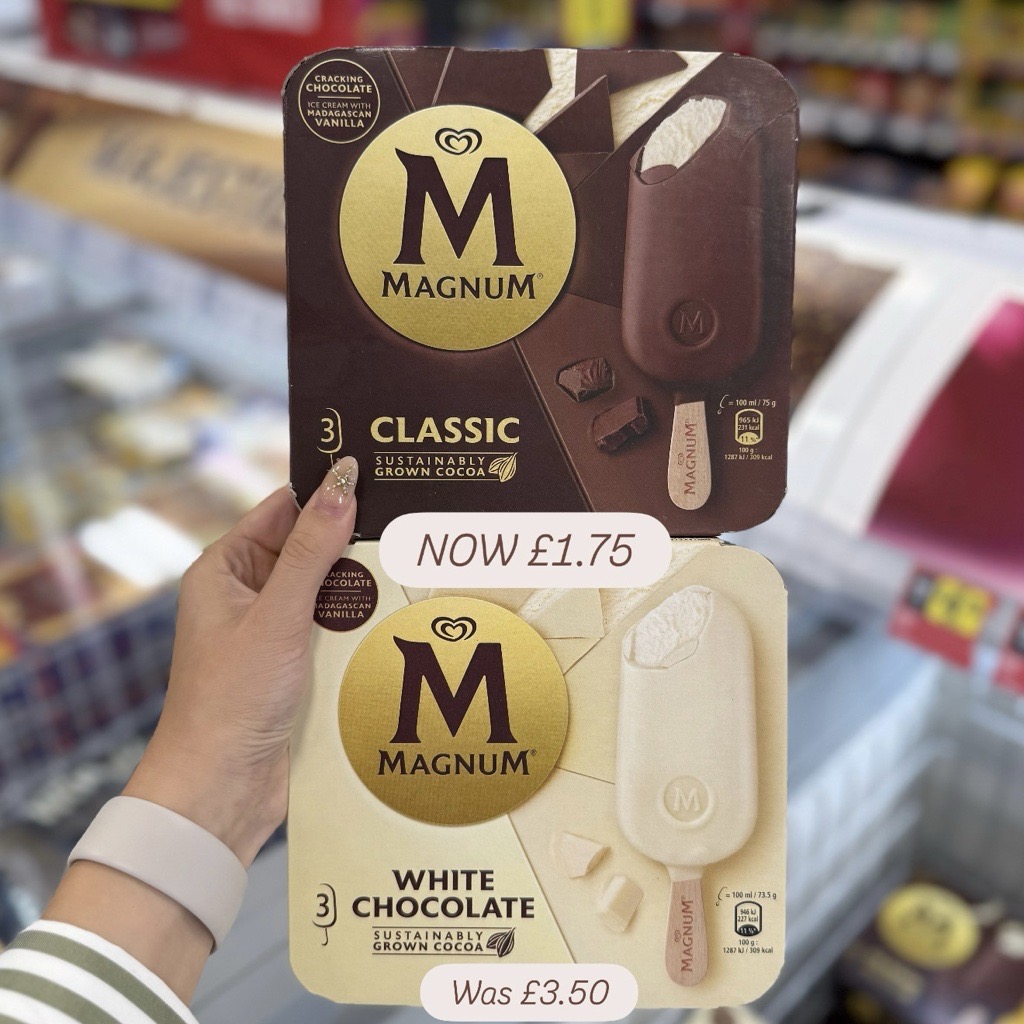 Who doesn't love a Magnum! 🤤 Grab a 3 pack of either Classic or White Chocolate for £1.75, was £3.50 🍦

Be fast, offer ends 28.07.25
