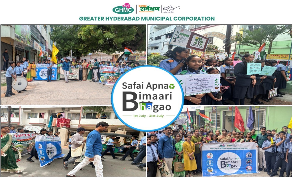 GHMCOnline's tweet image. Under the #SafaiApnaoBimaariBhagao 2025 campaign, GHMC, NGO partners, and Lotus Lap Public School jointly organized Vana Mahotsavam in Saroor Nagar.
With the slogan “Clean Hyderabad, Green Hyderabad!”, students led awareness efforts through a rally and took part in Waste-to-Art…