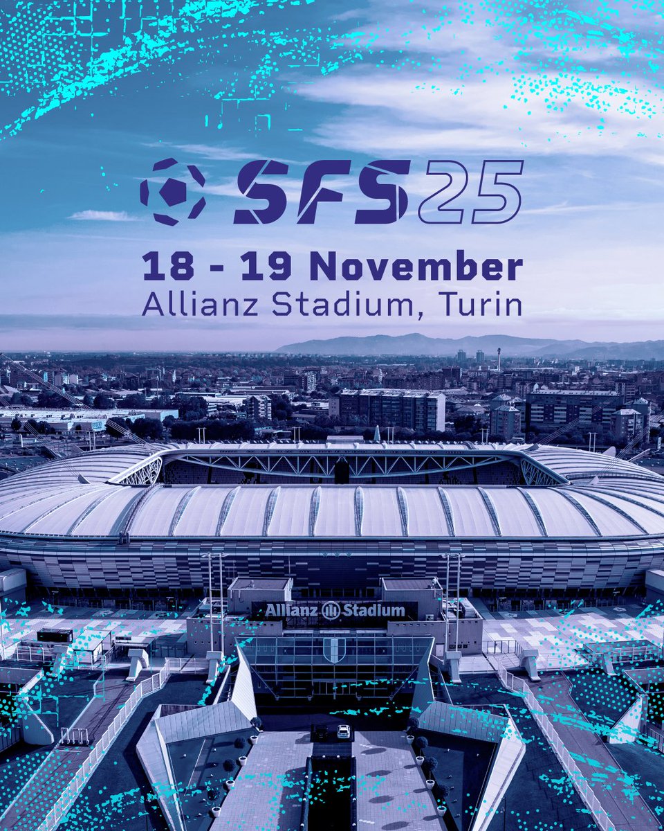 SF_Summit's tweet photo. It’s official! The event that defines the future of football is back.
#SFS25 
🗓️November 18–19, 2025
🏟️ Allianz Stadium, Turin
Two days of innovation, networking, business and inspiration.
Save the date.
🎟 Super Early Bird passes available now. 
https://t.co/KI2wBLztng https://t.co/oPPScbRy2h