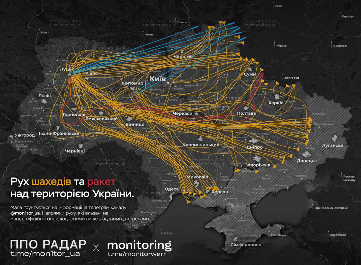 MelnykAndrij's tweet image. It’s pure madness.
Russia has set a new horrific record: 728 deadly drones and 13 missiles launched in a single wave of terror against Ukrainian cities.
Massive destruction & casualties. Just take a look at this map - the scale speaks for itself. This🇷🇺barbarism must be stopped😡