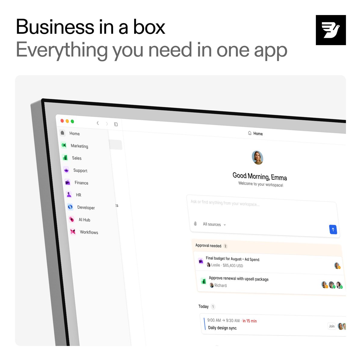 From Marketing to HR, Sales to Support—Bird handles every business function in one powerful platform. Ready to simplify your operations? Get a demo

bird.com/en-us/