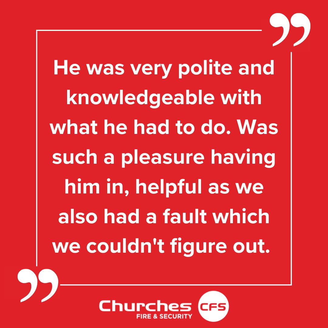 Churches_Fire's tweet photo. We love when customers send in feedback like this! 

It's great that we can recognise individuals for their great work and customer service. 

#FireandSecurity #CustomerTestimonial https://t.co/9VpnBvb88i