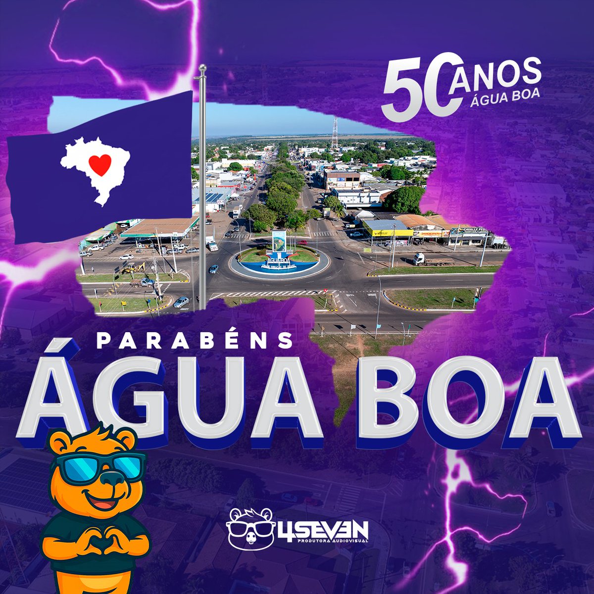 4sevenP's tweet photo. 🎉 Água Boa, 50 anos de história, orgulho e transformação!

Hoje o coração do Vale do Araguaia bate ainda mais forte 💜

✨ Feliz aniversário, Água Boa! https://t.co/WGlTwNpltA