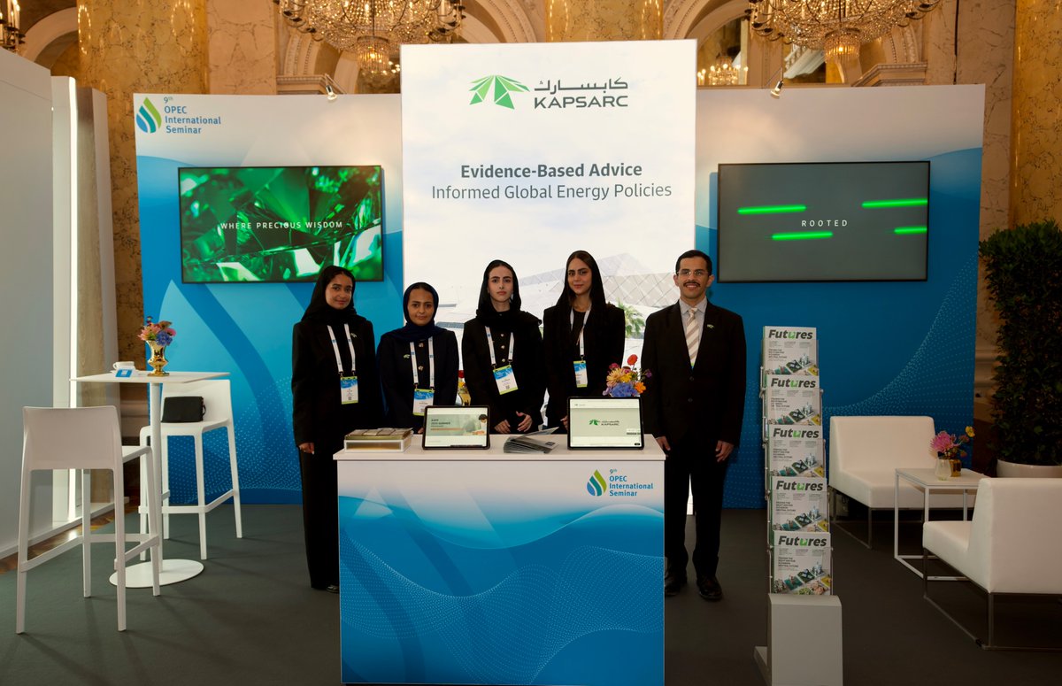 KAPSARC's tweet image. We invite you to visit our booth in the exhibition area at the 9th @OPECSecretariat International Seminar to learn about our growth journey as we continue to expand our impact across the evolving energy landscape. Explore our latest work on global hydrocarbon markets, energy…