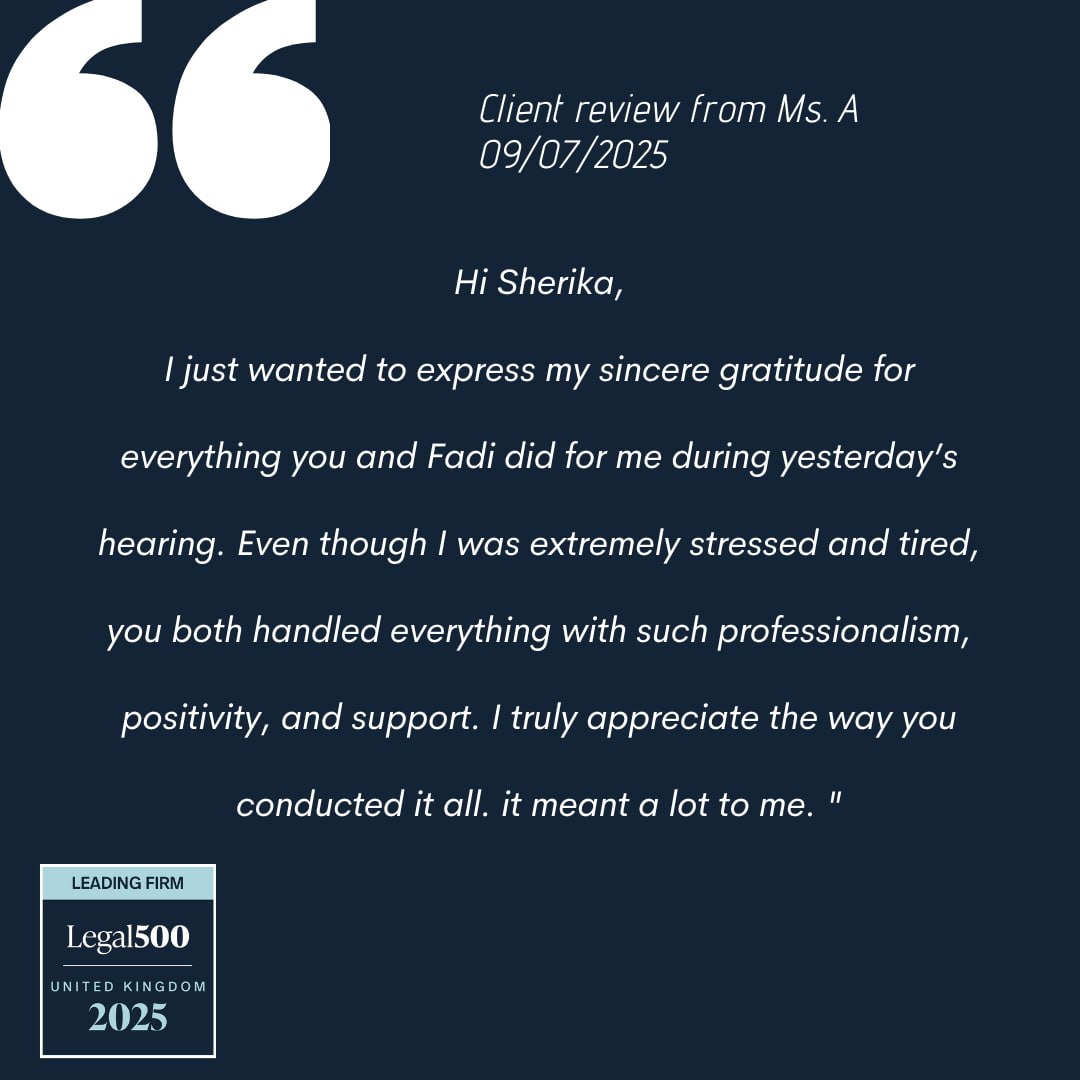 ⭐️Client feedback like this reminds us why we do what we do:

“Even though I was stressed and tired, Sherika and Fadi handled everything with such professionalism, positivity, and support. It meant a lot to me.”

For expert immigration advice:

Visit: gulbenkian.co.uk