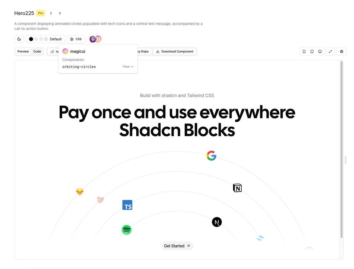 ausrobdev's tweet image. 1/ New feature on our blocks pages: we’re now highlighting all shadcn registry dependencies, with direct links to the original libraries and authors.
2/ We want our blocks to coexist in a mutually beneficial way with the open-source ecosystem. Attribution matters. It’s only fair…