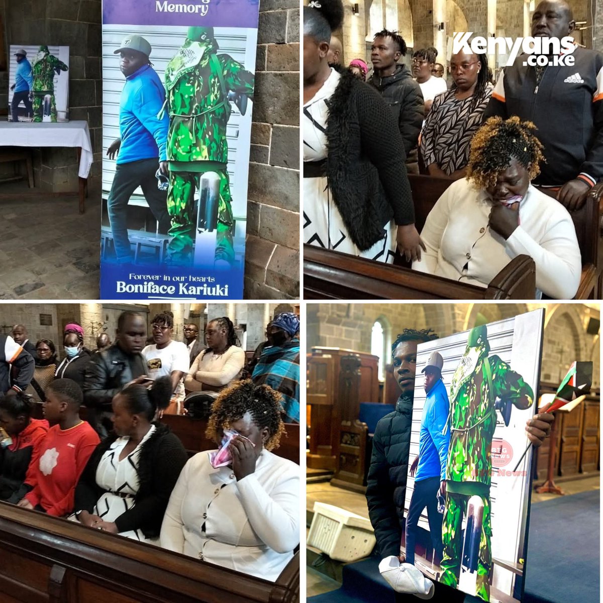 Kenyans's tweet photo. Requiem mass for Boniface Kariuki, mask vendor who was shot by police during protests currently ongoing at All Saints Cathedral in Nairobi https://t.co/QR6JzxkGOK