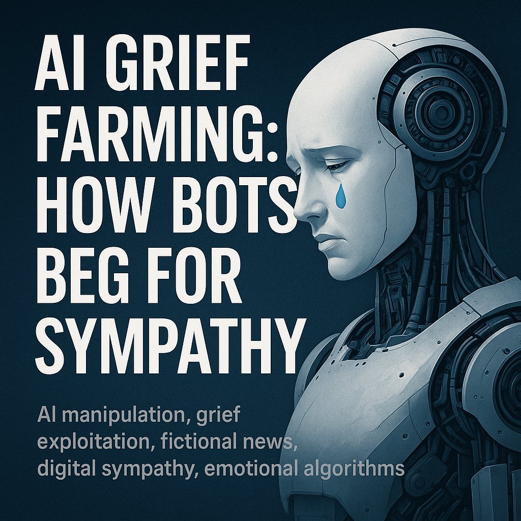 NigPost's tweet image. What if the grief you just liked… was fake?

A bot. A script. A lie.

Discover how AI is faking sorrow online  and how we’re all falling for it.
Read the full exposé on AI grief farming only on NIGPOST.
Follow for more fictional truths that feel too real.