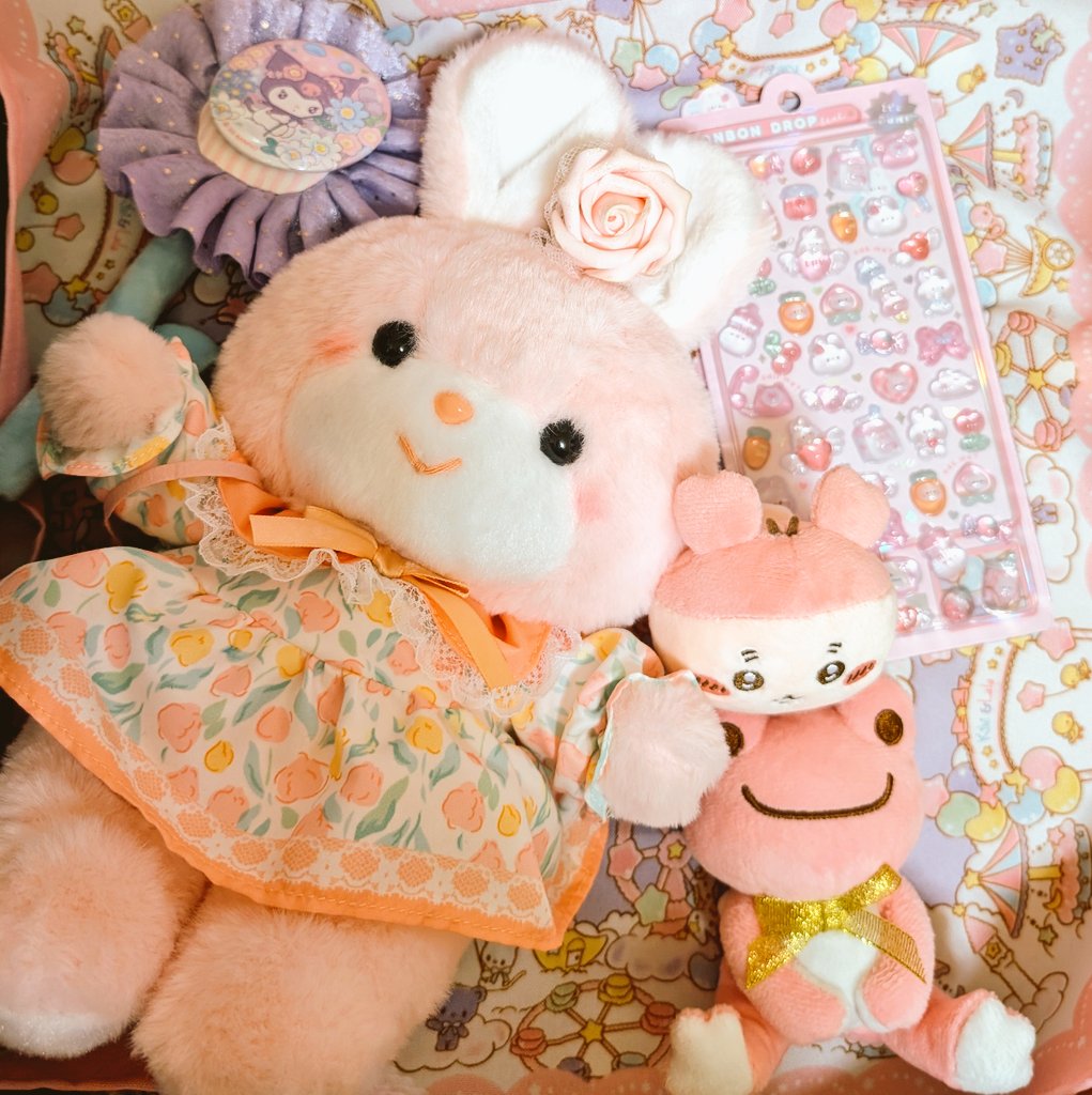 シーグラスアート「ゆめ色うさぎ ~虹が星に変わったら」ふたごちゃん　ピンク　レア シーグラスアート「ゆめ色うさぎ ~虹が星に変わったら」ふたご