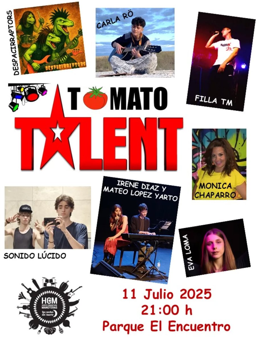 Hortaleza Periódico (@hortalezapv) on Twitter photo Esta semana se celebra la última sesión de las <a href="/nochesdelhuerto/">Lasnochesdelhuerto</a> de #Manoteras antes de comenzar su parón estival 😉
📌 A partir de las 21.00 horas, disfruta con las actuaciones de los siete participantes del #TomatoTalent2025 🍅 Esta semana se celebra la última sesión de las <a href="/nochesdelhuerto/">Lasnochesdelhuerto</a> de #Manoteras antes de comenzar su parón estival 😉
📌 A partir de las 21.00 horas, disfruta con las actuaciones de los siete participantes del #TomatoTalent2025 🍅