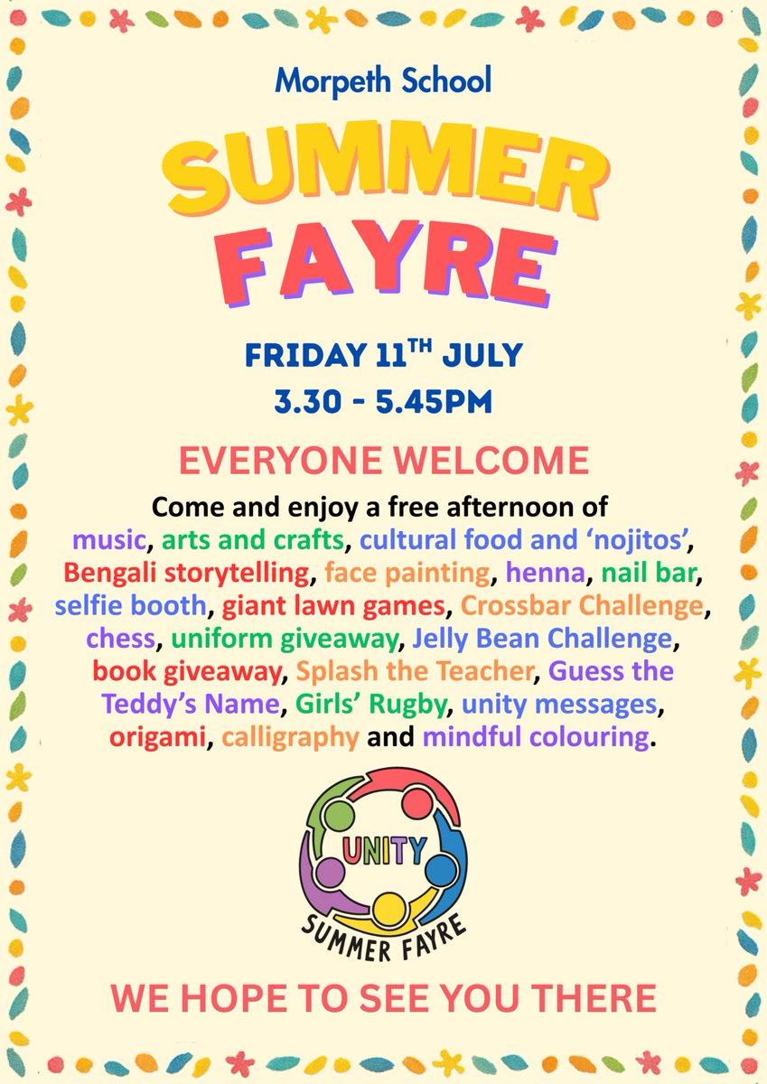 MorpethSch's tweet image. Join us at our Summer Fayre this Friday ☀️