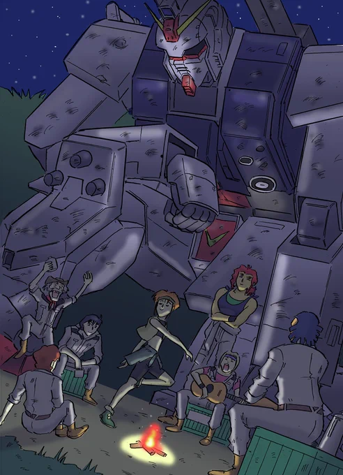 #陸戦型ガンダムの日 これ描いてて08小隊また観たくなりました。サンダースが07小隊の連中に死神と揶揄されて乱闘になるシーンや、エレドアとミケルがジオンにとっ捕まってケンカするシーンとかが好きなんですが、神田監督が急逝されずに完結させてたらどうなっていたのか非常に気になります。