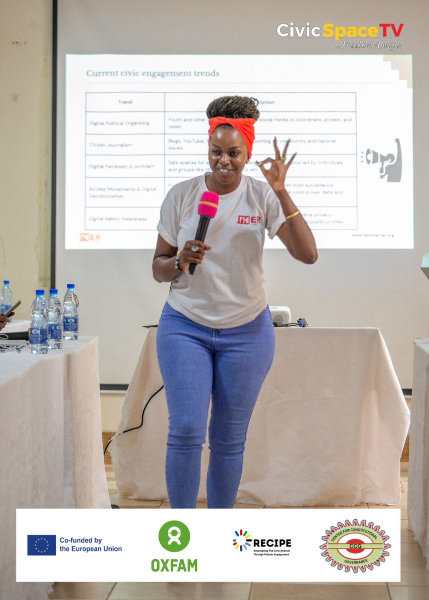 CIVIC SPACE TV (@civicspacetv) on Twitter photo #WomenInTech ... We appreciate the insightful training about the #ReCIPEProject #DigitalRightsUG #CivicSpaceTV Digital Literacy for Safe Civic Engagement by <a href="/ccgea1/">Center for Constitutional Governance (CCG)</a>
Showing on youtube.com/live/i4lzwopID…
Trainer:<a href="/sand_riza/">sandra riza</a> , ED <a href="/HerInternet/">HER Internet</a> #WomenInTech ... We appreciate the insightful training about the #ReCIPEProject #DigitalRightsUG #CivicSpaceTV Digital Literacy for Safe Civic Engagement by <a href="/ccgea1/">Center for Constitutional Governance (CCG)</a>
Showing on youtube.com/live/i4lzwopID…
Trainer:<a href="/sand_riza/">sandra riza</a> , ED <a href="/HerInternet/">HER Internet</a>