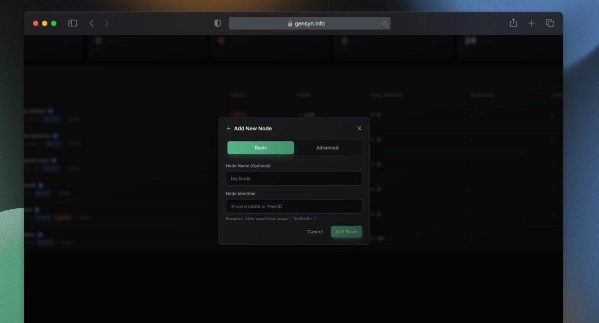rootallowed's tweet photo. Two ways to use it:

Basic (using PeerID/Name):
- Add nodes with PeerID/Name 
- Track status &amp; earnings

Advanced (using open-source script): 
- All Basic features 
- Live GPU/CPU monitoring 
- Uptime tracking 
- 5-sec updates

Both completely free. https://t.co/13y6MzTJJW