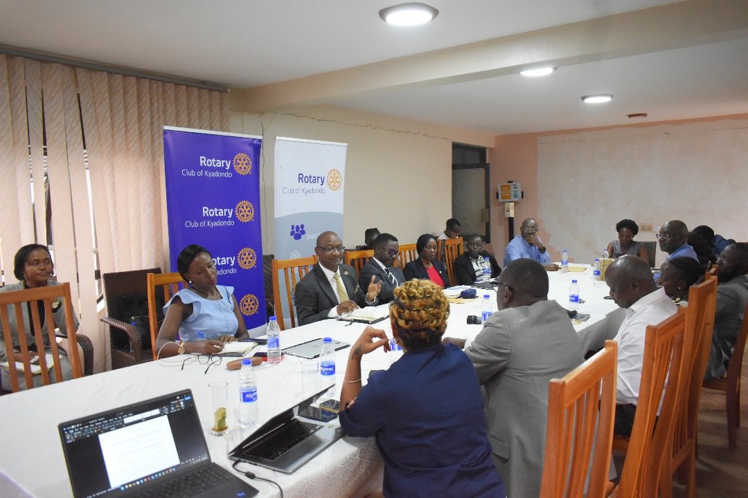 District Governor Geoffrey Martin Kitakule meeting the Rotary Club of Kyadondo Board and Club Officers this afternoon.