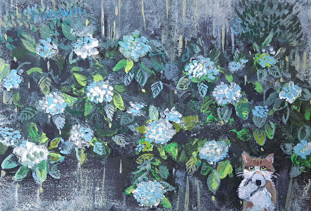 あめふりおにぎり
#アクリル画