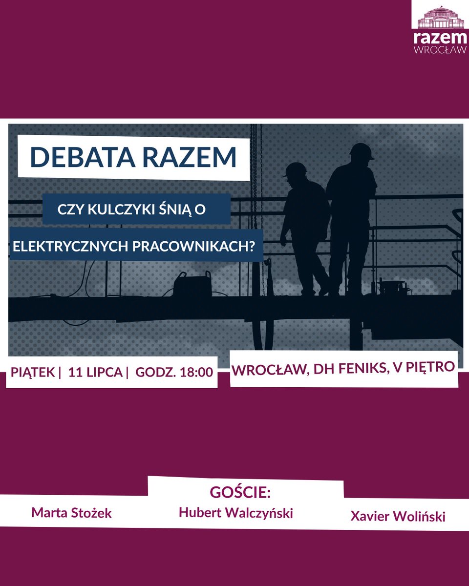 RazemWroclaw's tweet photo. Nowe technologie, praca platformowa, AI zamiast ludzi. Jak bronić praw pracowniczych w cyfrowym świecie?
📅 Piątek 11.07, 18:00
📍 Biuro RAZEM, DH Feniks, Wrocław

🎙 @MartaStozek, Hubert Walczyński, @wolnelewo 

Prowadzenie: @FlorentynaGust

#AI #praca #technofeudalizm #bigtech https://t.co/v2YmKzRV8B