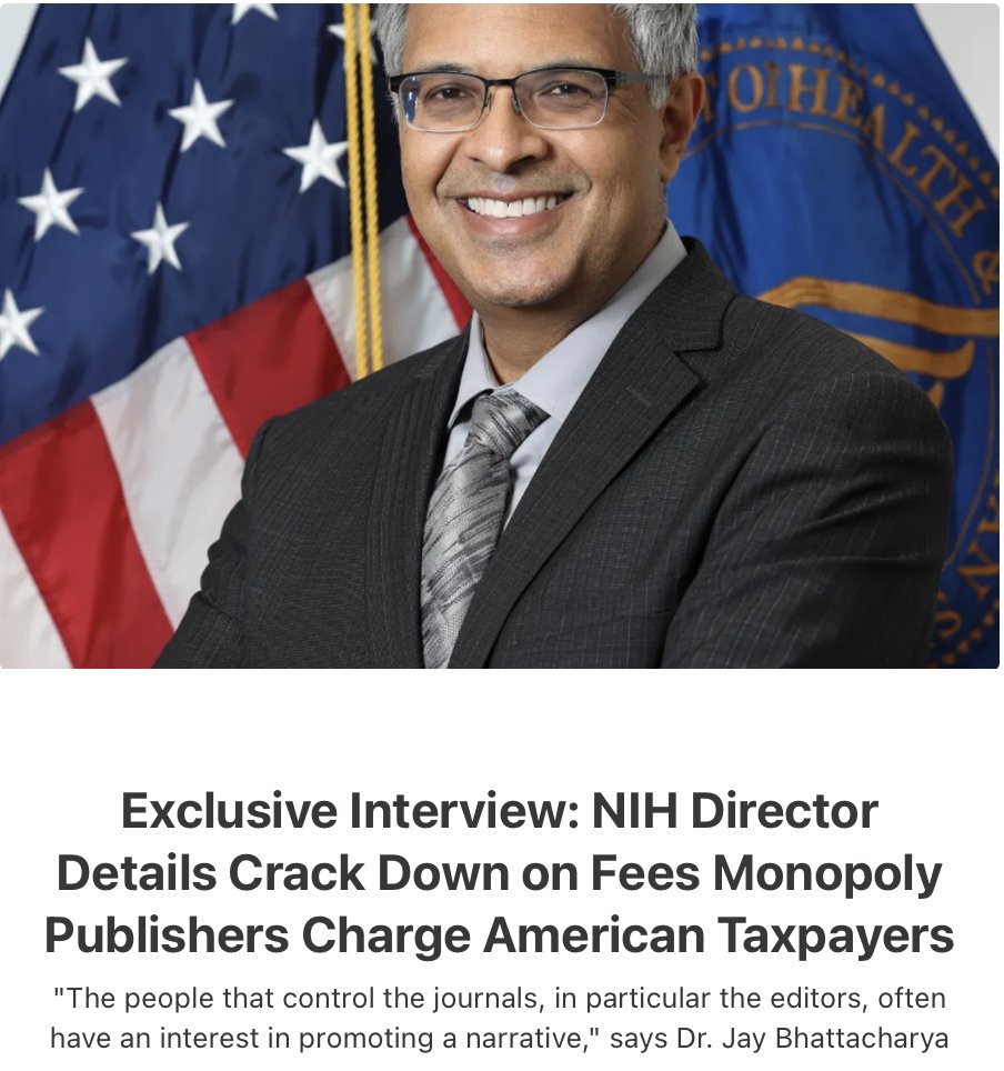 1) EXCLUSIVE: NIH Director discusses monopoly journals charging exorbitant publishing fees and the #scicomm writers at <a href="/Nature/">nature</a> &amp; <a href="/ScienceMagazine/">Science Magazine</a> who promote propaganda.

We also discuss prejudicial and unprofessional statements by Science Magazine editor Holden Thorp