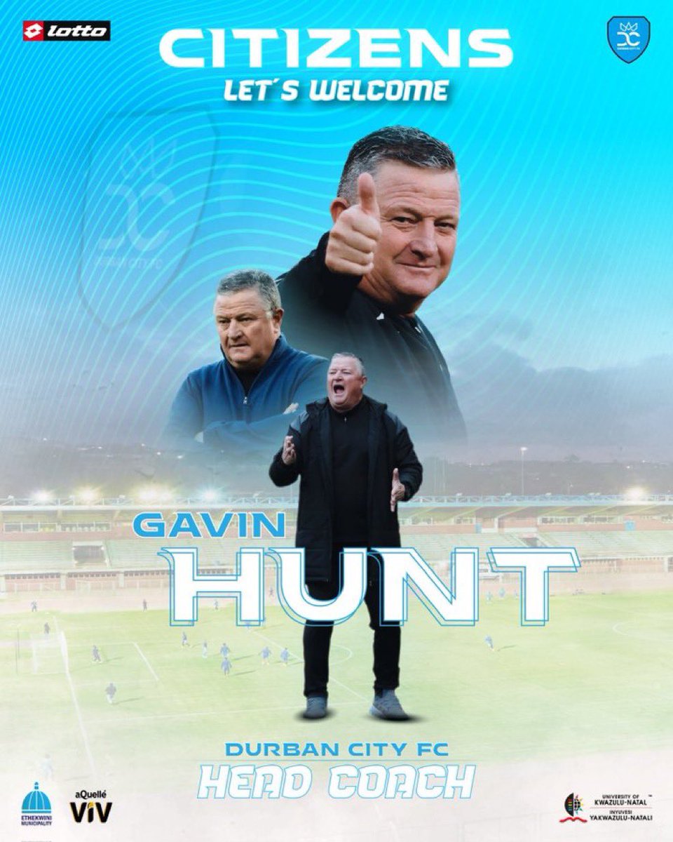 Velile_Mnyandu's tweet photo. ๐ด OFFICIAL: Durban City have unveiled #GavinHunt as their new head coach. He replaces coach #SimoDladla who promoted the team from the NFD.
#SABCSport https://t.co/pclZF8K7Sm