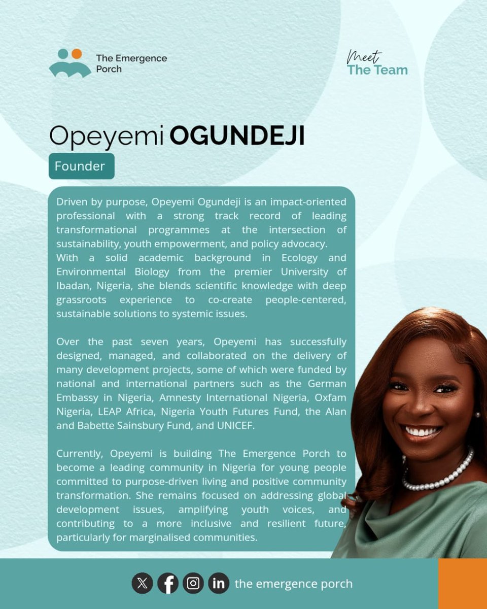 emergenceporch's tweet photo. Meet the Hearts Behind the Porch!
Every vision needs a heartbeat - this is ours.

At @emergenceporch, our pioneer leads are the trailblazers building a community where young Nigerians lead boldly and live purposefully.

Recognise a face? 
Show them some love.

#theemergenceporch https://t.co/AMOCBHRr9L