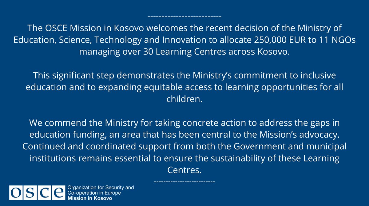 OSCEKosovo's tweet photo. https://t.co/oCnqKgC0v7