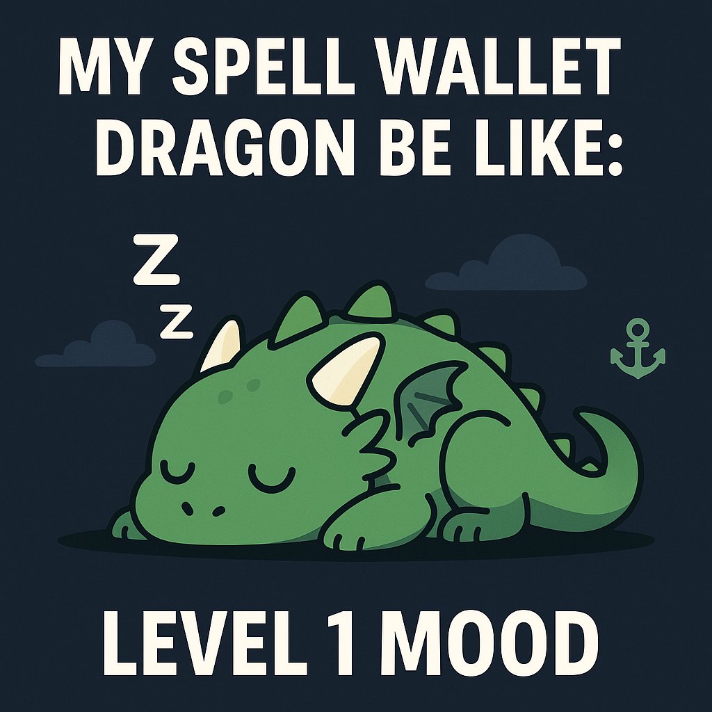 ladystonei's tweet image. I think my Spell Wallet dragon is just here for the vibes.

Zero fire. Zero growth.
But looks adorable sleeping on my Level 1 screen. 🐉💤
@Spell_Club can we at least get snacks? 😂

#PostEarnRepeat #CryptoMystery