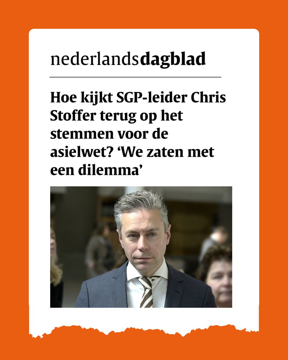 ‘We zaten met het dilemma: stem je nu het hele pakket weg, zodat strenger asielbeleid in NL voorlopig definitief van de baan is? Of proberen we met een aantal waarborgen voor naastenliefde bij te dragen aan een oplossing?'
 - <a href="/chris_stoffer/">Chris Stoffer</a> in <a href="/ndnl/">Nederlands Dagblad</a> 

🔗 nd.nl/nieuws/politie…