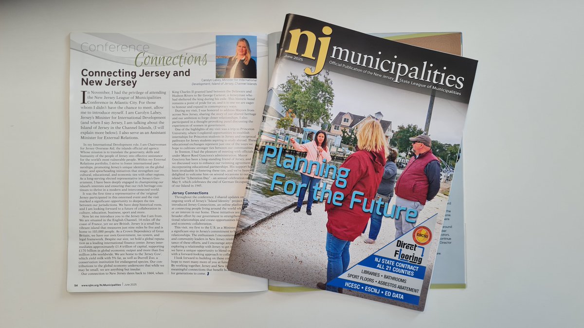 Ministry for International Development (@jerseyintdev) on Twitter photo Minister <a href="/CarolynLabey/">Carolyn Labey</a> reflects on historic & future ties between Jersey & New Jersey in the June 25 NJ Municipalities edition
Recent meetings with Mayor of Trenton, Gov. Murphy & <a href="/Princeton/">Princeton University</a> explored cultural & academic links
Talks continue on how our partnership can thrive. Minister <a href="/CarolynLabey/">Carolyn Labey</a> reflects on historic & future ties between Jersey & New Jersey in the June 25 NJ Municipalities edition
Recent meetings with Mayor of Trenton, Gov. Murphy & <a href="/Princeton/">Princeton University</a> explored cultural & academic links
Talks continue on how our partnership can thrive.