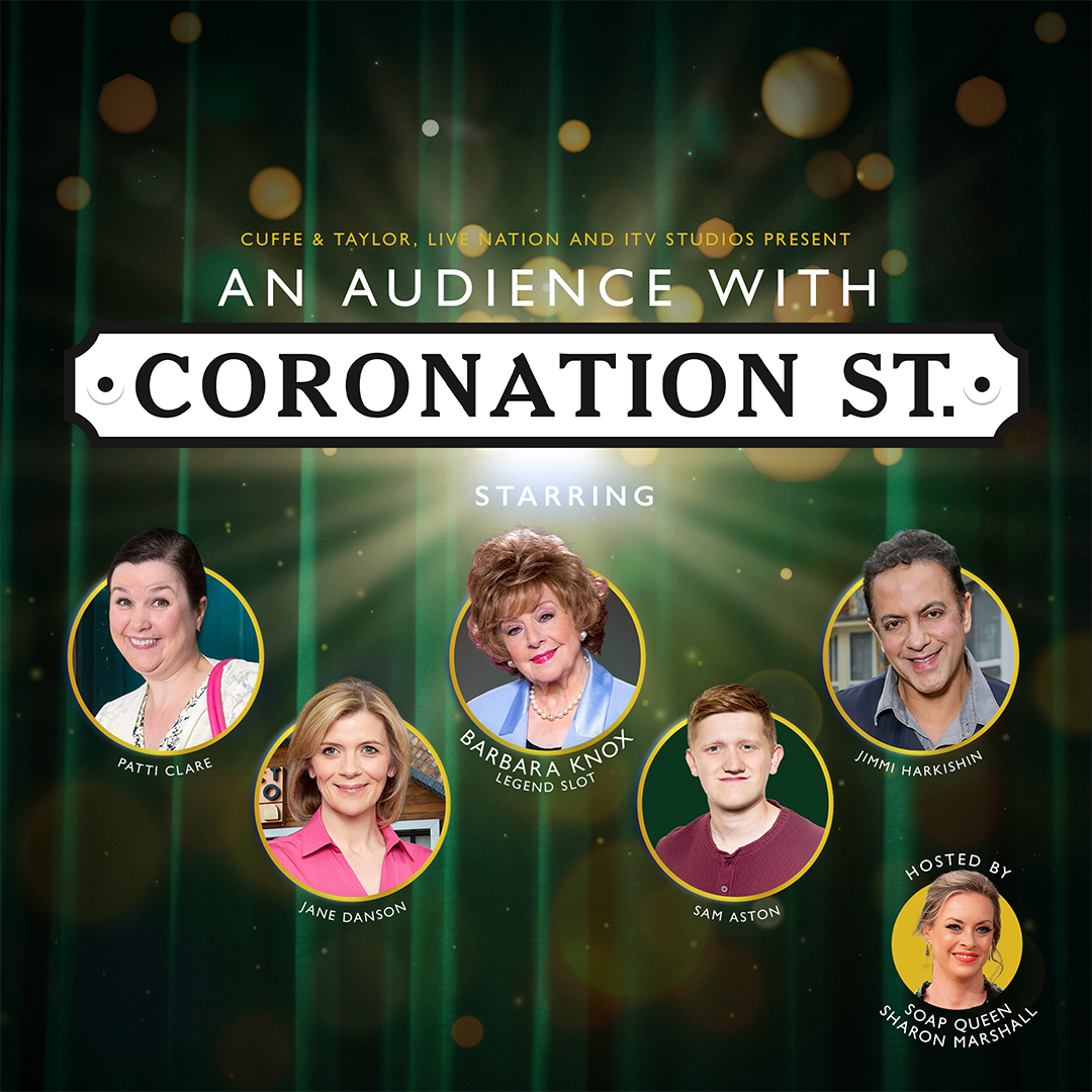 TodayTixUK's tweet image. Jane Danson, Patti Clare, Sam Aston , Jimmi Harkishin & more step off the cobbles and onto the stage for one night only on the 14th September. An Audience with Coronation Street tix are on sale NOW!
🎟️: go.todaytix.com/AnAudienceWith…