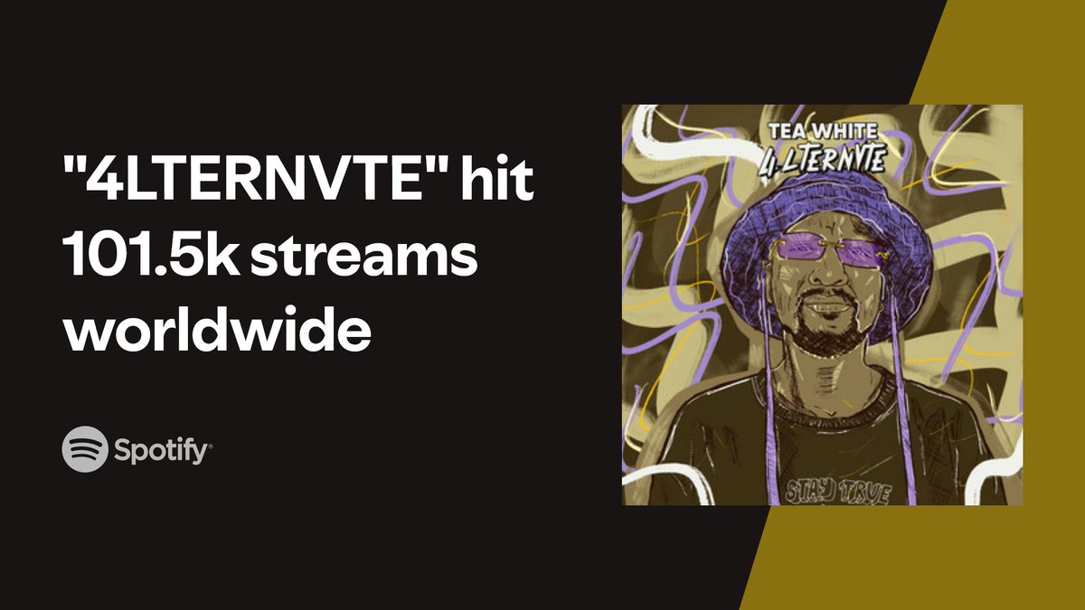 Over 100K streams on Spotify.Thank you for showing 4LTERNVTE some love and let's continue bumping the album.❤️