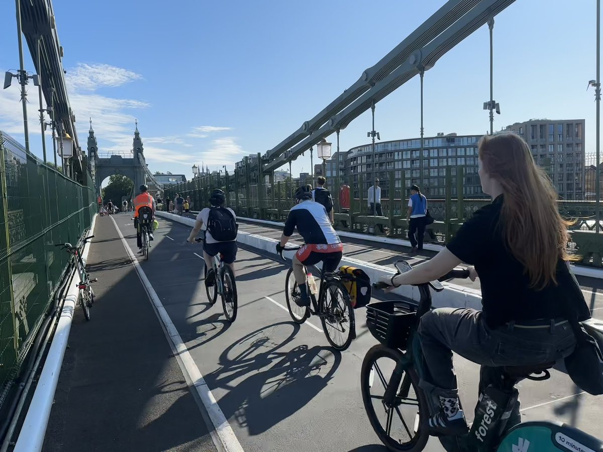 Charles Campion (@charliecampion) on Twitter photo The morning commute across London’s newest #activetravel bridge #HammersmithBridge <a href="/RichmondCycling/">Richmond Cycling Campaign</a> <a href="/willnorman/">Will Norman</a> <a href="/London_Cycling/">London Cycling Campaign</a> The morning commute across London’s newest #activetravel bridge #HammersmithBridge <a href="/RichmondCycling/">Richmond Cycling Campaign</a> <a href="/willnorman/">Will Norman</a> <a href="/London_Cycling/">London Cycling Campaign</a>