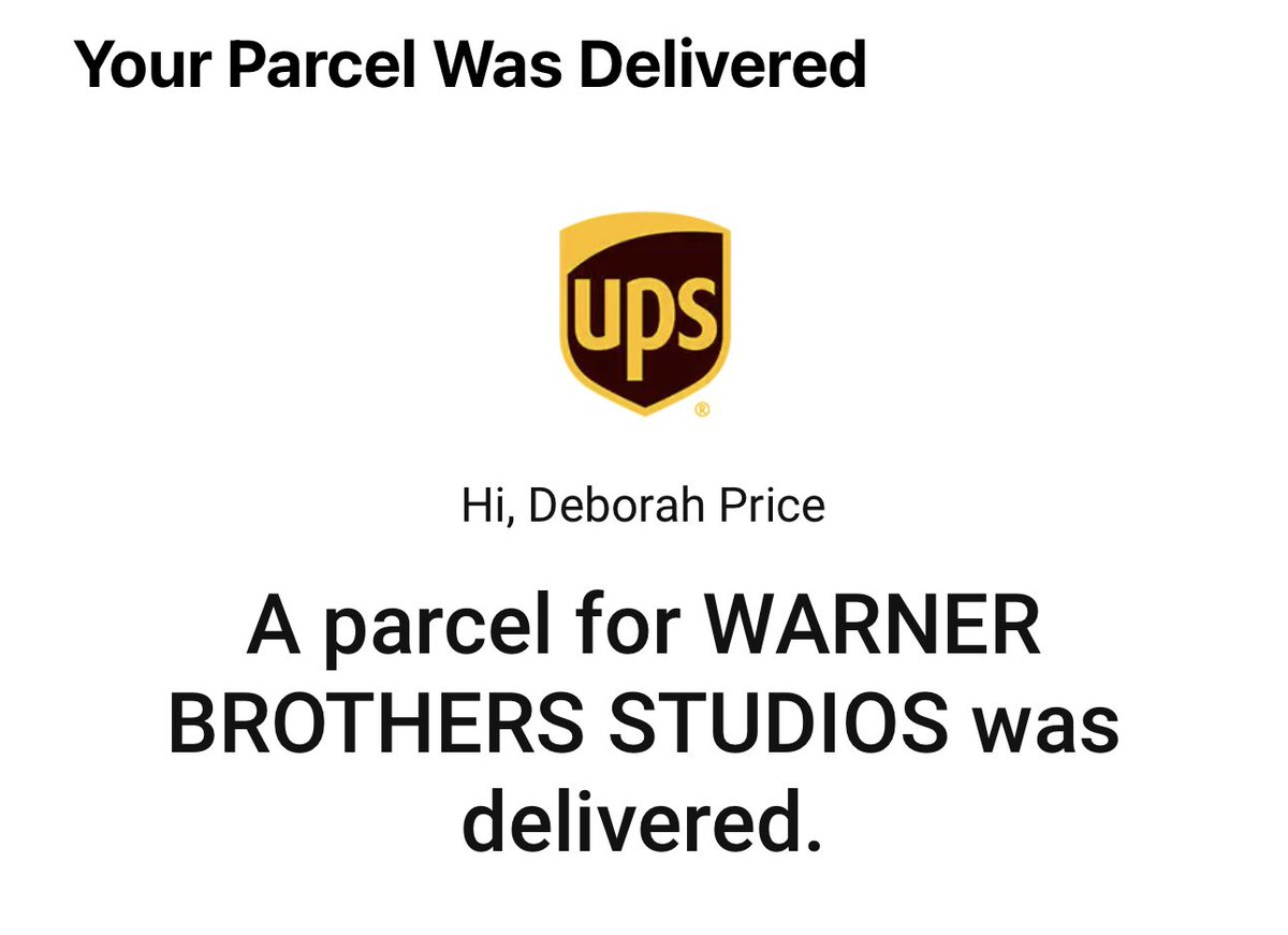 I love stuff like this. On Monday a customer bought 2 pairs of pyjamas on Express for delivery to Warner Brother’s Studios. Royal Mail had already been and collected the orders so “No matter” I thought, “They’ll go tomorrow and be there Wednesday” Only, then the customer bought