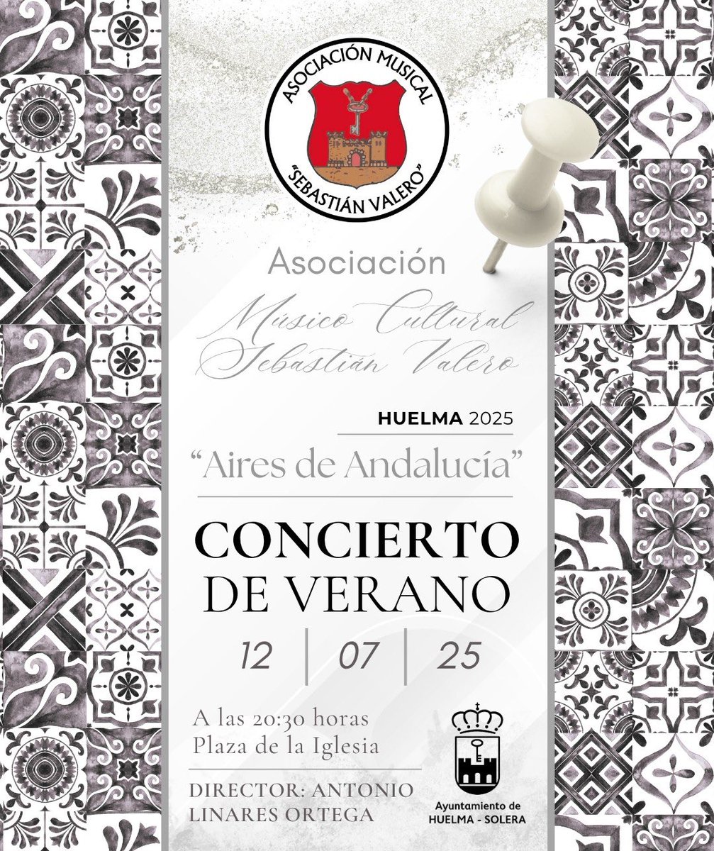 El próximo sábado día 12, a las 20:30 en la Plaza de la Iglesia, tendrá lugar nuestro concierto de verano titulado “Aires de Andalucía” .

Os invitamos a todos a disfrutar de este concierto que hemos preparado con tanto cariño con obras en honor a nuestra identidad.