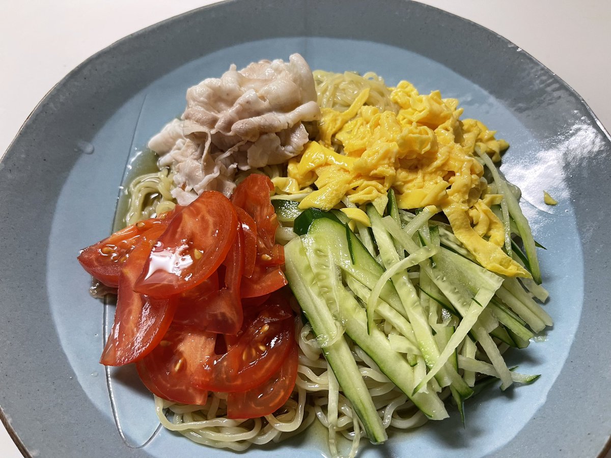 stonepineprime's tweet image. First 冷やし中華 (chilled Chinese noodles) of the year!!
I can’t take credit for it though. My wife prepared it - I merely plated it up.