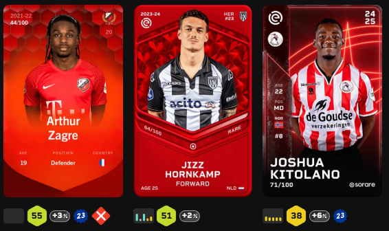SwissCelticFC's tweet image. 🔄 Poursuite de la refonte de galerie en vue de @Sorare 26 Classics.

Objectif : U23 ⚽️ ou paris 🔴 à moins de 4€.

🆕 Nouveaux venus dans la team :

🇫🇷 Arthur Zagre (#Excelsior) – Gros volume l’an dernier, titulaire avant la descente.

🇳🇴 Joshua Kitolano (#Sparta) – Jeune 6/8