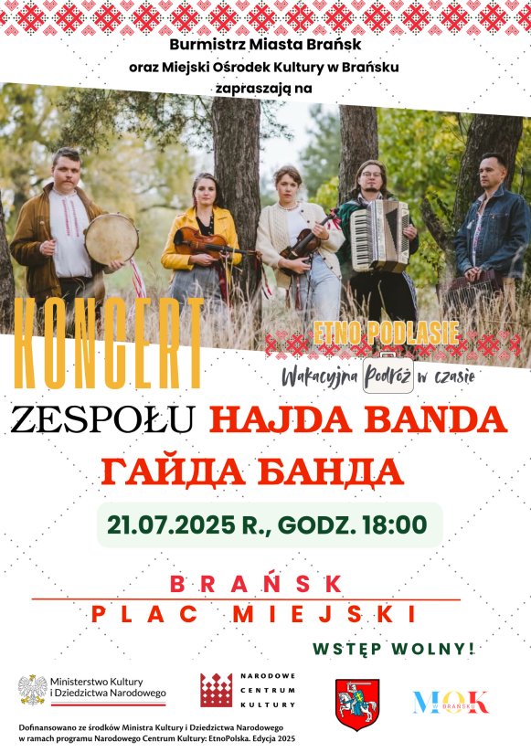 Hajda_Banda's tweet photo. Lato = najpiękniejsze plakaty świata. 21 lipca zagramy w miejsowości zwanej #Brańsk. #Podlasie - zawsze najlepiej. Do zobaczenia! https://t.co/ZadZoftknB