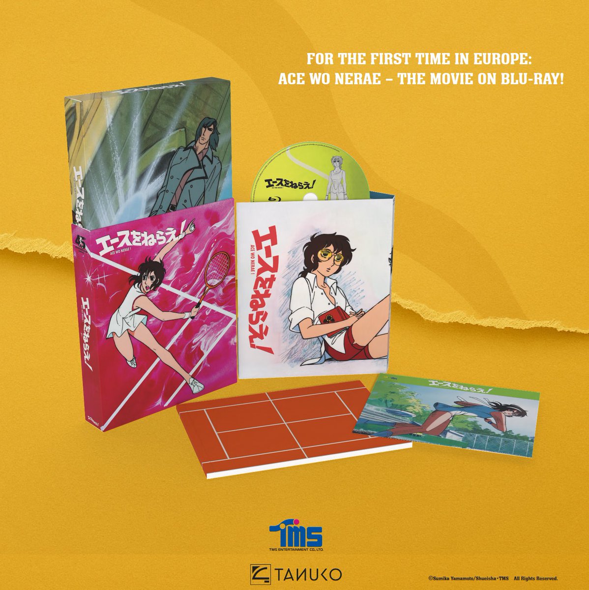 🇬🇧
🎾 Ace wo Nerae! The Movie joins the TANUKO catalogue in a brand-new collector’s edition! ✨
While the title was announced last year, it was this past Sunday, July 6, on the KURI Stage at Japan Expo, that we had the pleasure of unveiling the first visuals of the upcoming