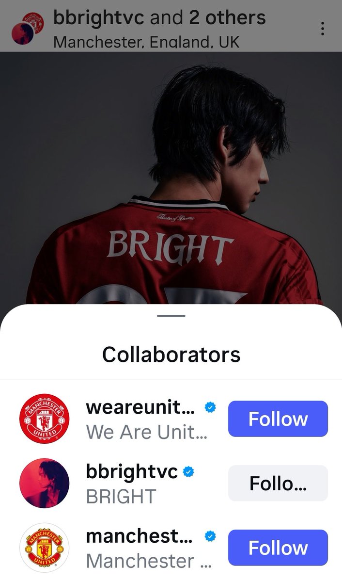 ชีวิตติ่งฮีจะไปสุดที่ตรงไหน
อิจฉาว้อย!!!
 " self made "  ที่แท้ทรู

BRIGHT VACHIRAWIT
#bbrightvc #ManUtd
#adidas 
#adidasFootball 
<a href="/bbrightvc/">bright</a> 

instagram.com/p/DL4SspxxkU7/…