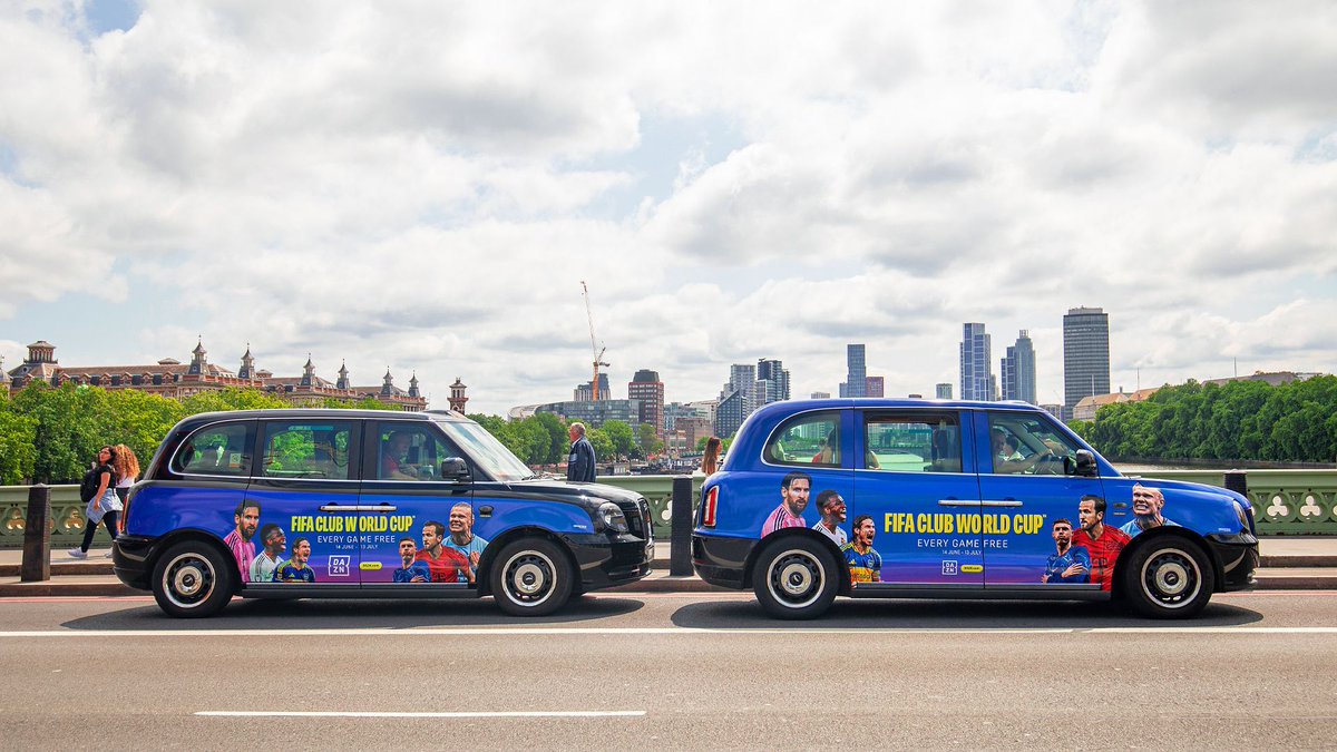 UbiquitousTaxis's tweet image. There's no shortage of excitement when a global sporting event like the FIFA Club World Cup is on TV, thanks to @DAZNFootball! Taxi advertising captures the thrill of live sport before the first whistle is blown!
#brandawareness
#taxiadvertising
#creativeadvertising