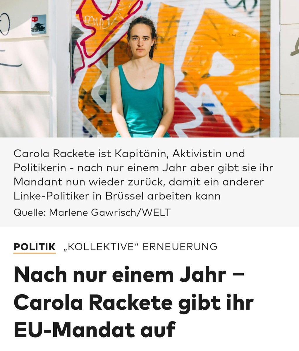 zukunft37's tweet image. Die Rackete macht den Abflug:
Die frühere Seenotrettungskapitänin Carola #Rackete gibt ihr Mandat im Europaparlament nach nur rund einem Jahr wieder auf.
Gut so, Hauptsache weg! 😏👍