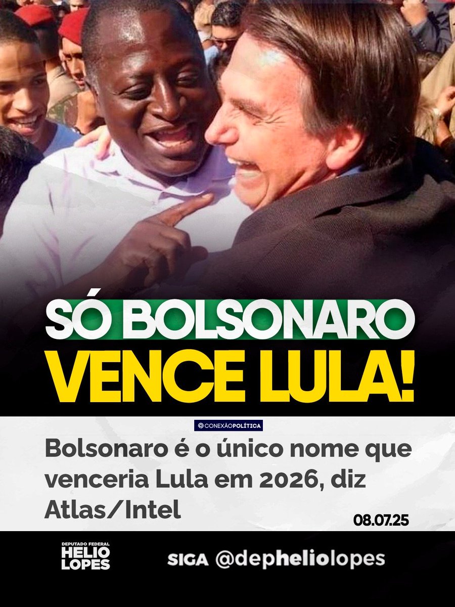 Só meu irmão Bolsonaro vence Lula em 2026. É hora de escolher o lado certo!