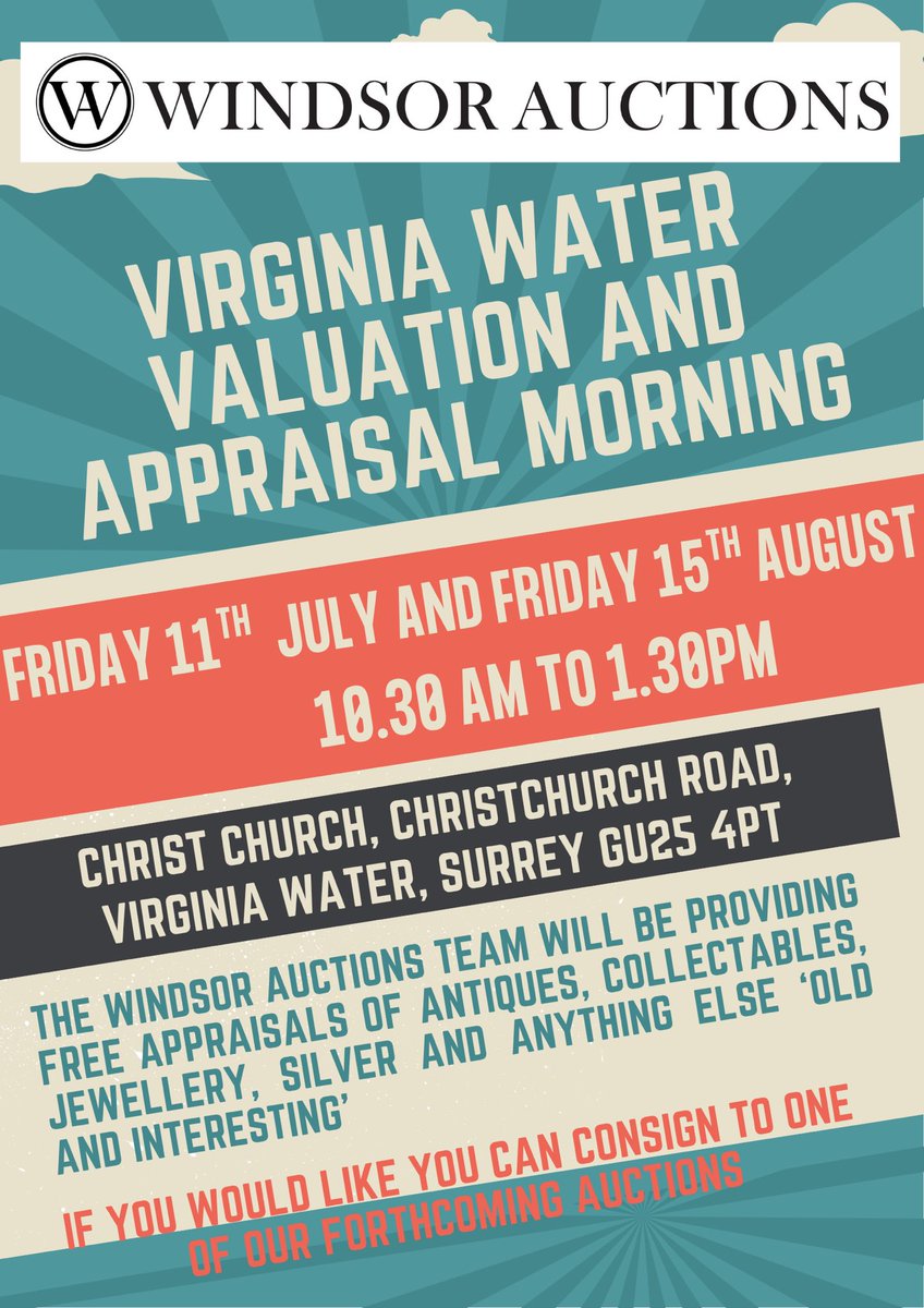 Looking forward to another busy day in Virginia Water and we can’t wait to see what items people would like appraised. #auction #appraisalmorning #virginiawater #surrey