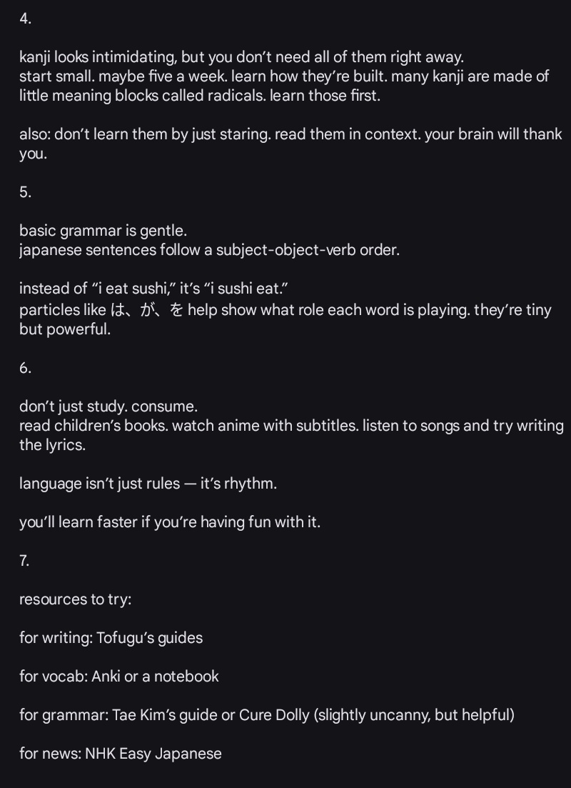Usagi_manabi's tweet photo. • 日本語の学び方 

I'm a beginner and I wanted to help people like me :> 

#LearnJapanese #JapaneseLanguage #Nihongo #SoftStudy #StudyThread #Hiragana

Please let me know if I got anything wrong, and tips + advice is very appreciated!! https://t.co/WDuoYSoqOZ