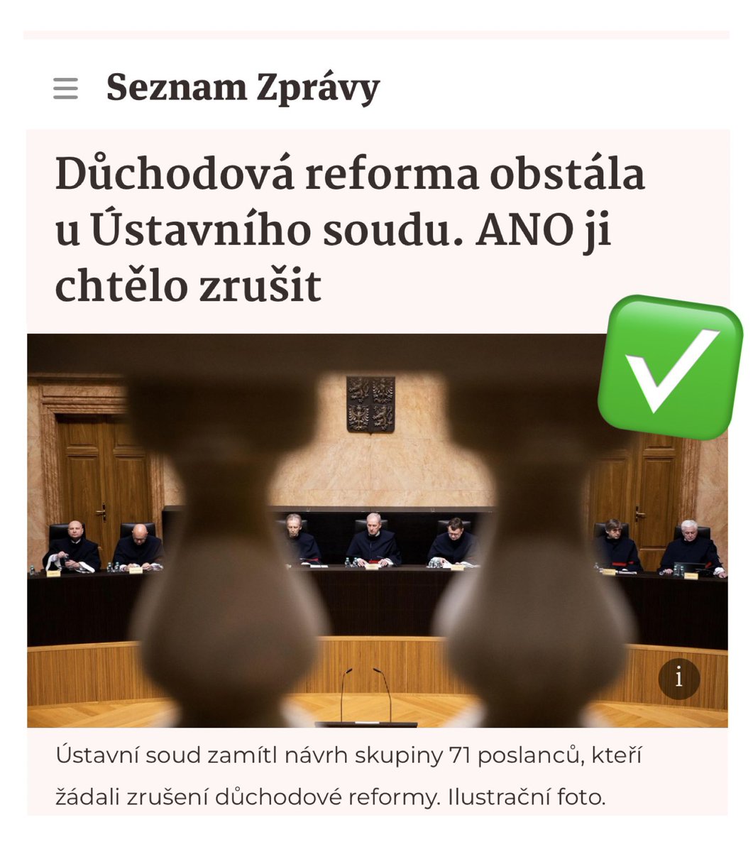StanislavBlaha's tweet image. Stále dokola. Nejdříve zablokují Sněmovnu, nepředloží žádné řešení a následně to teatrálně napadnou u Ústavního soudu. To je hnutí ANO v praxi.
Těší mě rozhodnutí Ústavního soudu, které důchodovou reformu nechává platnou. Díky tomu budou mít dnešní čtyřicátníci normální důchody.…