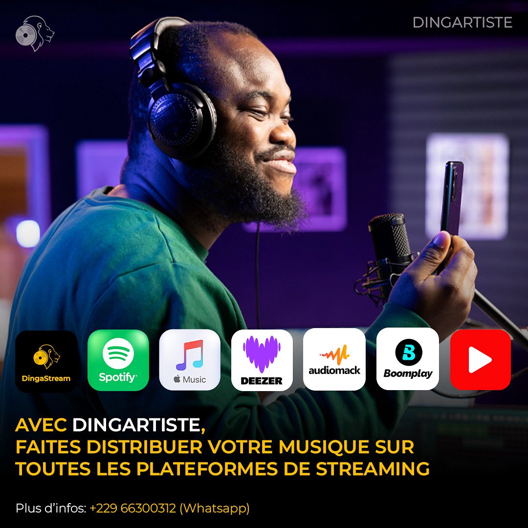 ⚠️ Tu es #artiste et tu as des problèmes de #distribution ? ⚠️ 

DingArtiste te permet de faire distribuer ta musique sur les #plateformes de #musique les plus connues dans le monde.
Qu’attends-tu pour donner un nouveau souffle à ta carrière? 

Rejoins-nous maintenant!