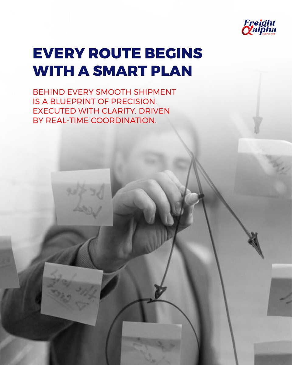 freightalpha's tweet image. Every route begins with a smart plan and at Freight Alpha, precision is our playbook.

:
Visit our website: freightalpha.in
Email us at: info@freightalpha.in
:
#FreightAlpha #SmartPlanning #SeamlessShipping #PrecisionInMotion #SupplyChainClarity #RealTimeCoordination
